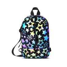 Star Hi Vis Night Glow Fashion Reflective Crossbody Backpack Sling Bag for Men Women